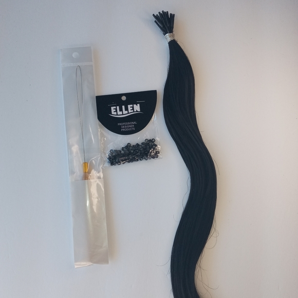 Student itip kit - 18" itips hair extensions , 50 beads , one wire loop needle - Picture 10 of 11